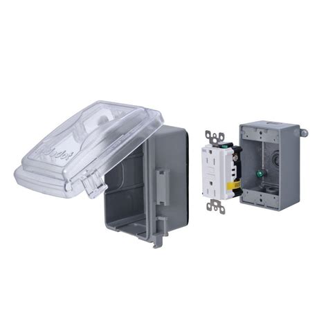 red dot 1-gang gfci weatherproof non-metallic electrical box cover kit|abb red dot weatherproof box.